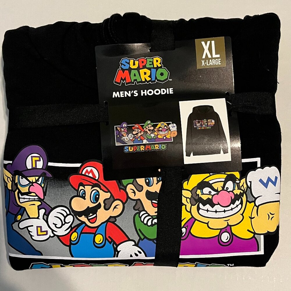Super Mario nintendo pullover hoodie Mens size XL NWT